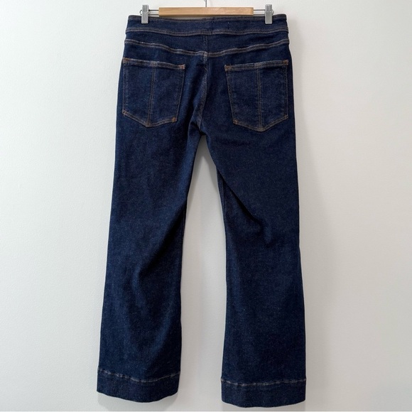 Anthropologie Pilcro The Nyhavn Cropped Flare Leg Jeans Dark Blue Sz 32 - Picture 4 of 15